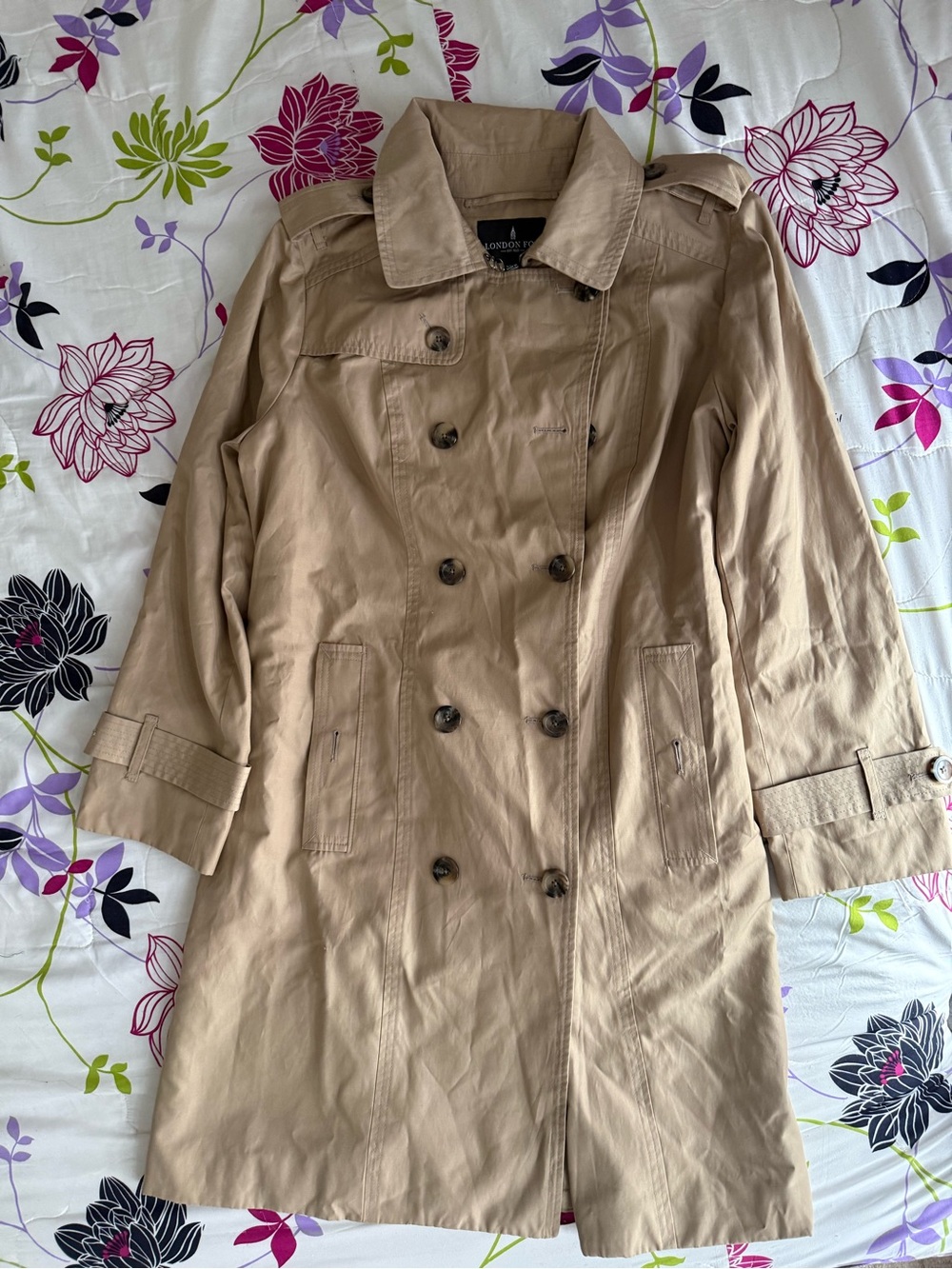 London Fog Classic Khaki Double-Breasted Trench Coat